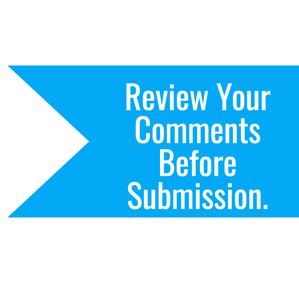 Review your comments before submission. 