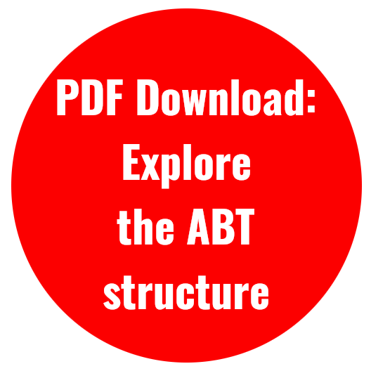 Circle containing the words PDF Download: Explore the ABT structure.