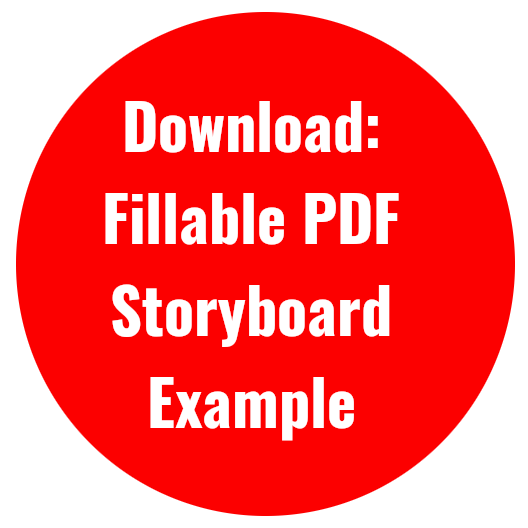 Circle containing the words Download: Fillable PDF Storyboard Example